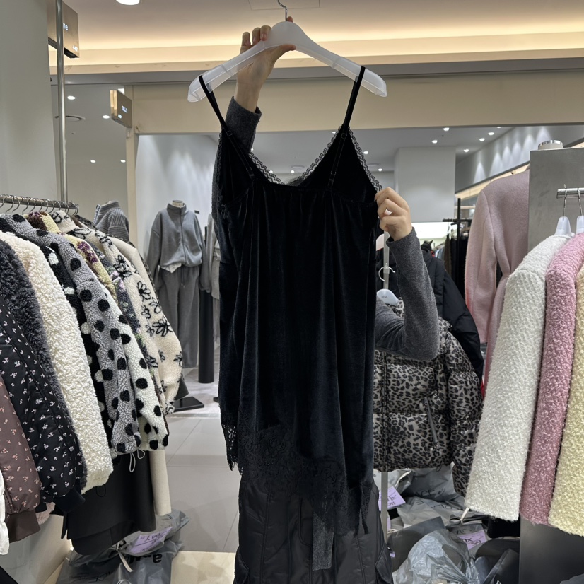 BENE東大門㊣實拍女士新品人氣休閑真品推薦時尚連衣裙天鵝絨BENE連衣裙