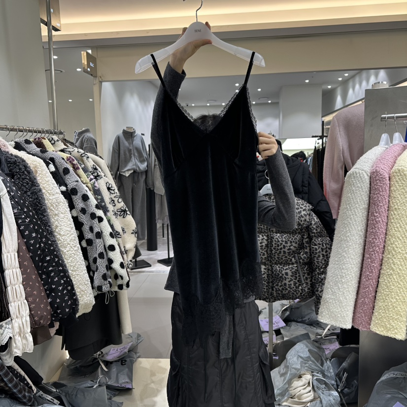 BENE東大門㊣實拍女士新品人氣休閑真品推薦時尚連衣裙天鵝絨BENE連衣裙圖色3