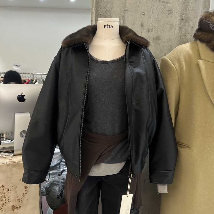 PITA韓國直郵㊣女士新品真品休閑25秋冬職業人氣熱賣推薦夾克THE VERLIN/piTa夾克圖色2黑色