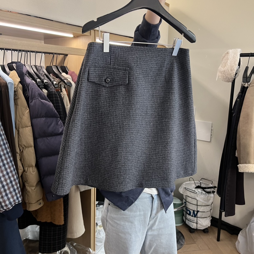 OBJET東大門㊣代購女裝新款職業推薦25秋冬熱賣時尚人氣短裙love us u/OBJET短裙