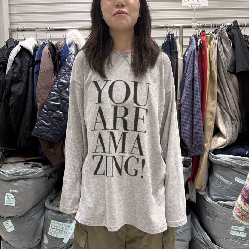 BRICKLANE東大門㊣直郵女士新品推薦人氣職業25秋冬長袖T恤BRICKLANE長袖T恤圖色1灰色