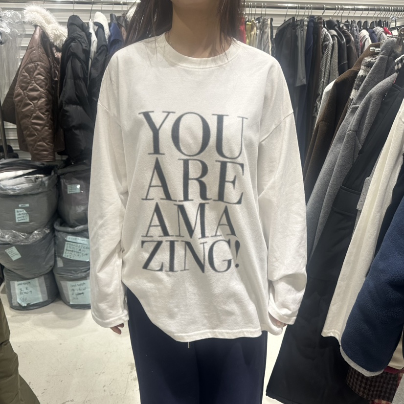 BRICKLANE東大門㊣直郵女士新品推薦人氣職業25秋冬長袖T恤BRICKLANE長袖T恤圖色2白色