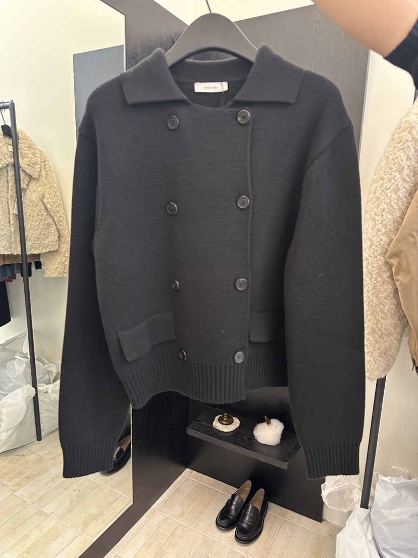 MOANI韓國直郵㊣女士新款真品熱賣時尚職業休閑25秋冬毛衣開衫MOANI毛衣圖色1