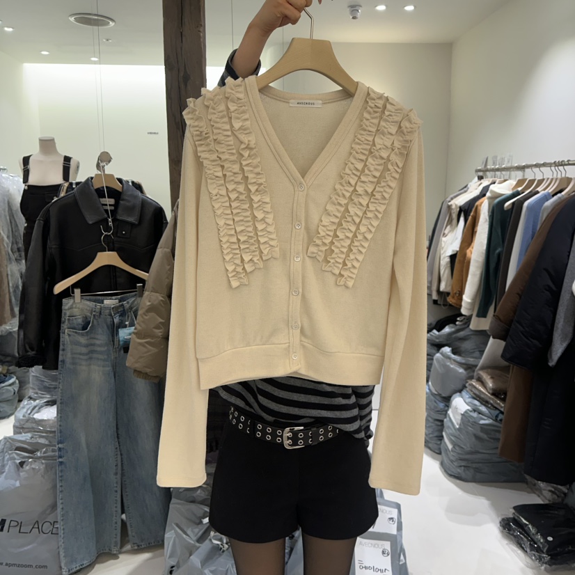 AVECNOUS東大門㊣實拍女裝新款熱賣真品休閑25秋冬時尚針織衫AVECNOUS針織衫圖色1