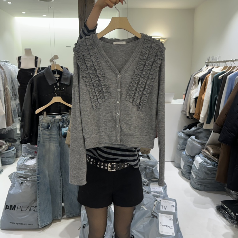 AVECNOUS東大門㊣實拍女裝新款熱賣真品休閑25秋冬時尚針織衫AVECNOUS針織衫圖色2