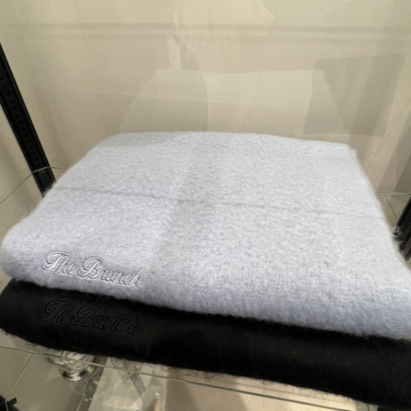 THE BRUNCH東大門㊣實拍女士新品25秋冬時尚圍巾披肩刺繡圍巾THE BRUNCH圍巾/披肩