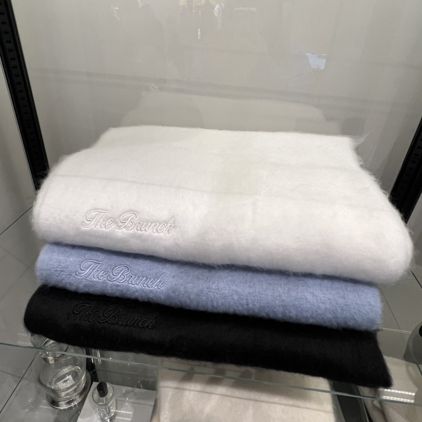 THE BRUNCH東大門㊣實拍女士新品25秋冬時尚圍巾披肩刺繡圍巾THE BRUNCH圍巾/披肩