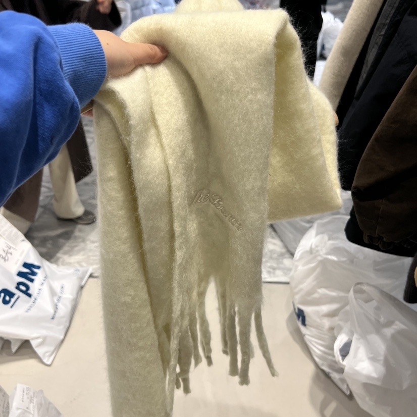 THE BRUNCH東大門㊣實拍女士新品25秋冬時尚圍巾披肩刺繡圍巾THE BRUNCH圍巾/披肩圖色2