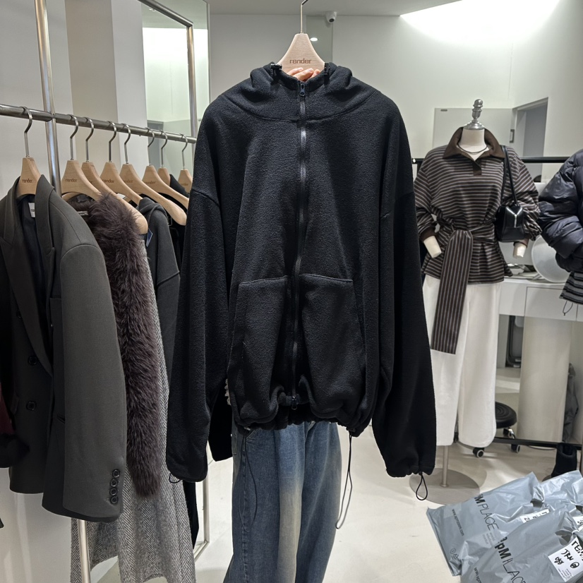 RENDER東大門㊣直郵女裝新品職業真品推薦夾克加絨抓絨拉鏈RENDER夾克圖色2