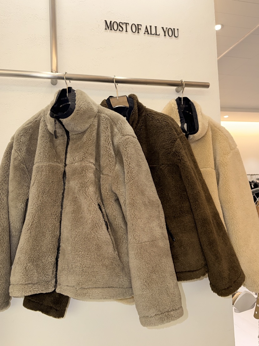 MOST OF ALL U東大門㊣實拍女裝新品推薦休閑25秋冬夾克羊毛MOST OF ALL U夾克