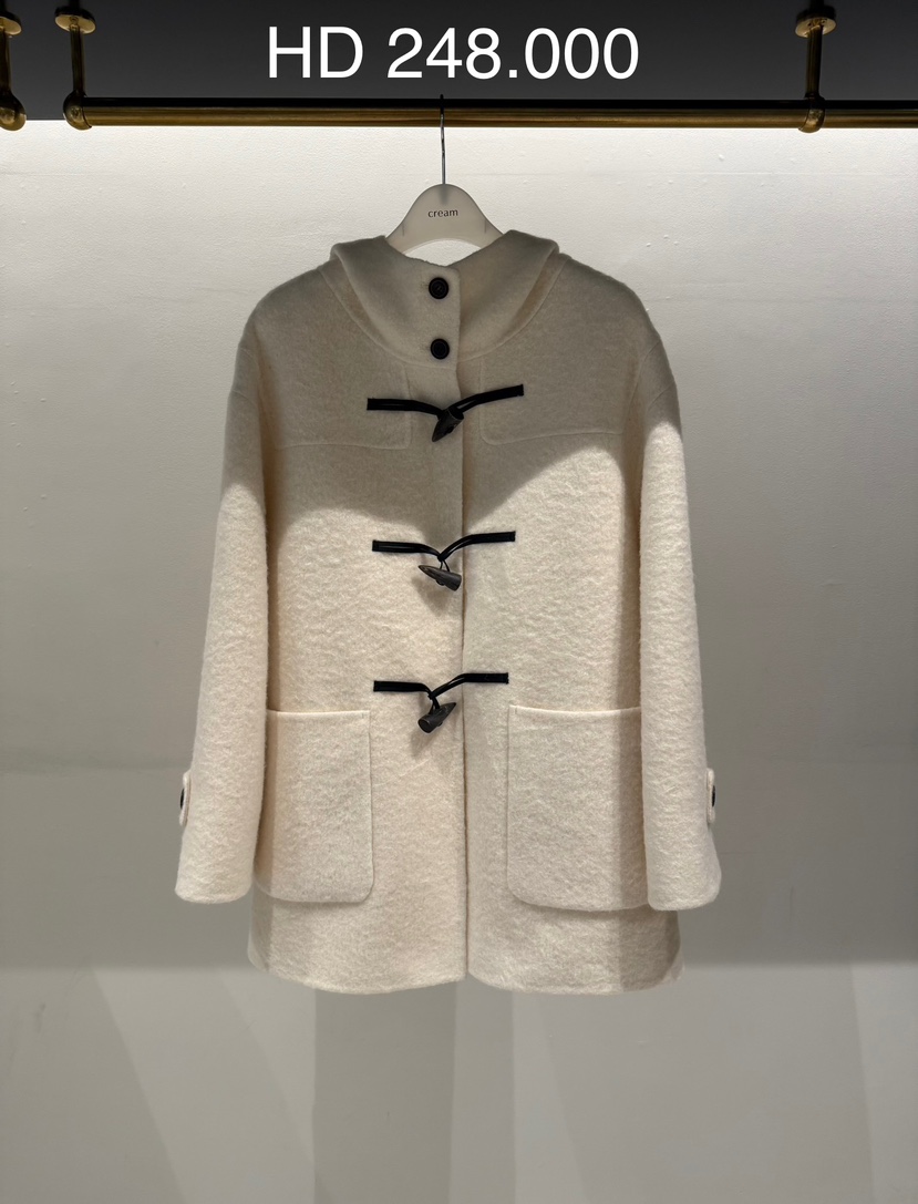 CREAM-P東大門㊣直郵女士新款推薦真品人氣25秋冬中長款大衣CREAM-P中長款大衣圖色1