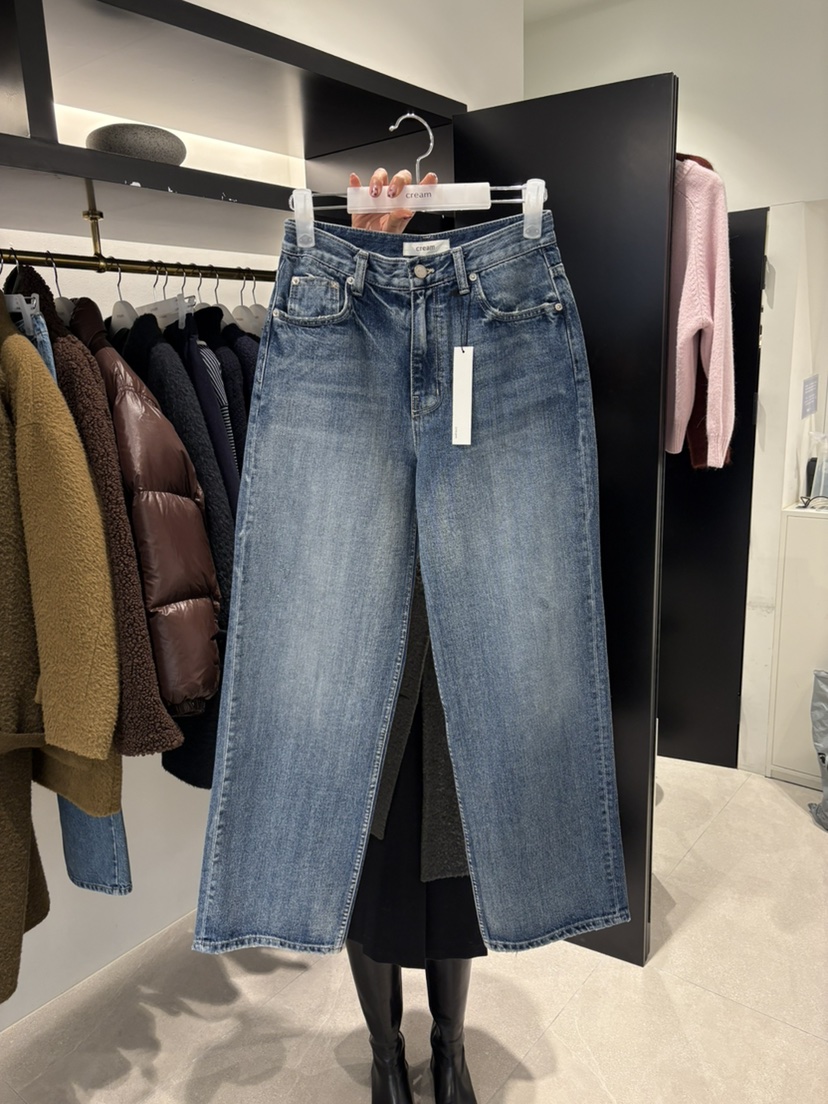 CREAM-P韓國直郵㊣女士新品休閑推薦真品25秋冬人氣牛仔褲CREAM-P牛仔褲圖色1