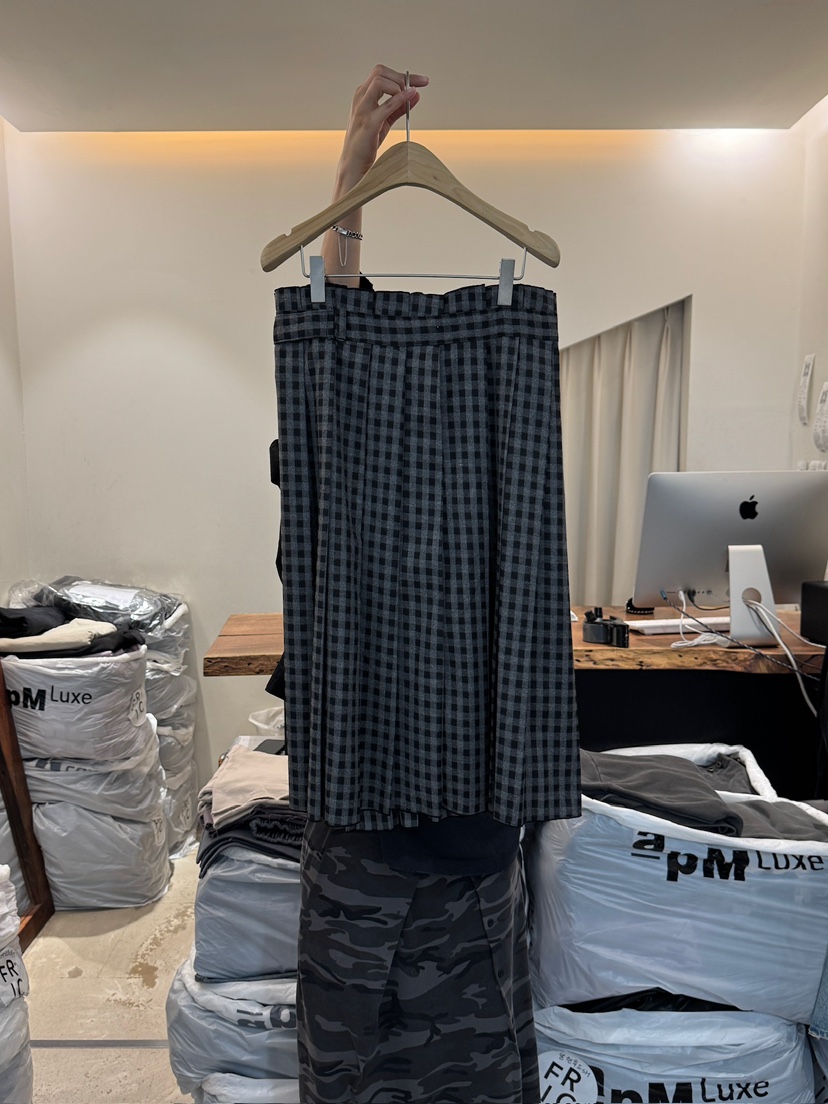 FRIC東大門㊣直郵女士新款職業熱賣休閑半身裙中短裙格紋褶裥FRIC半身裙/中短裙