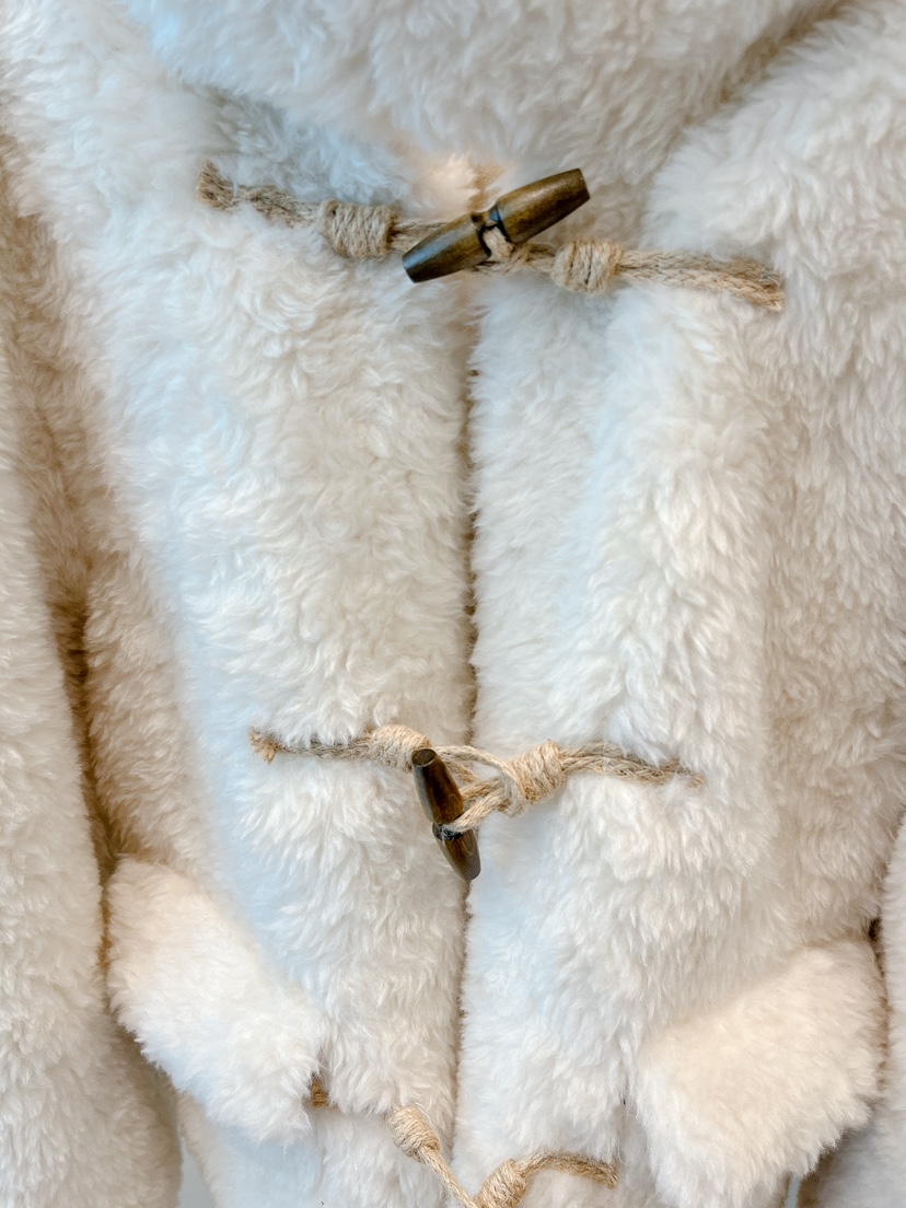 OVE東大門㊣直郵女裝新款推薦時尚休閑25秋冬真品短款大衣抓絨OVE短款大衣