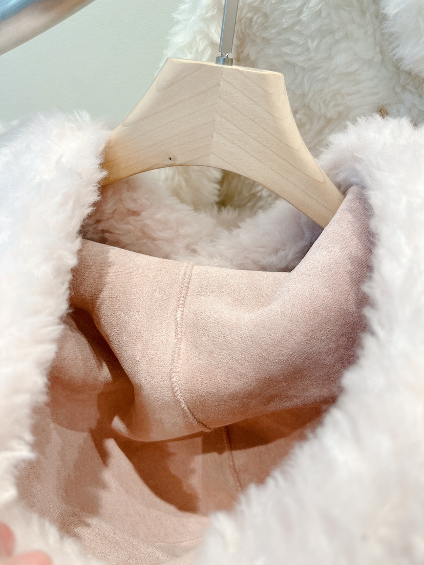 OVE東大門㊣直郵女裝新款推薦時尚休閑25秋冬真品短款大衣抓絨OVE短款大衣