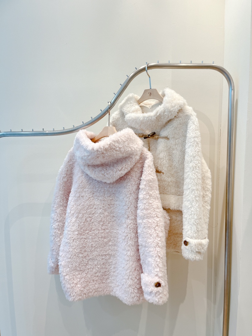 OVE東大門㊣直郵女裝新款推薦時尚休閑25秋冬真品短款大衣抓絨OVE短款大衣