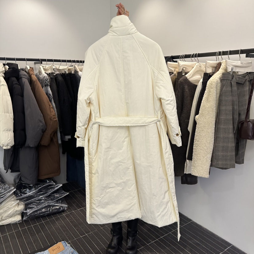 FIND-P韓國直郵㊣女士新款真品推薦職業時尚中長款大衣含腰帶FIND-P中長款大衣