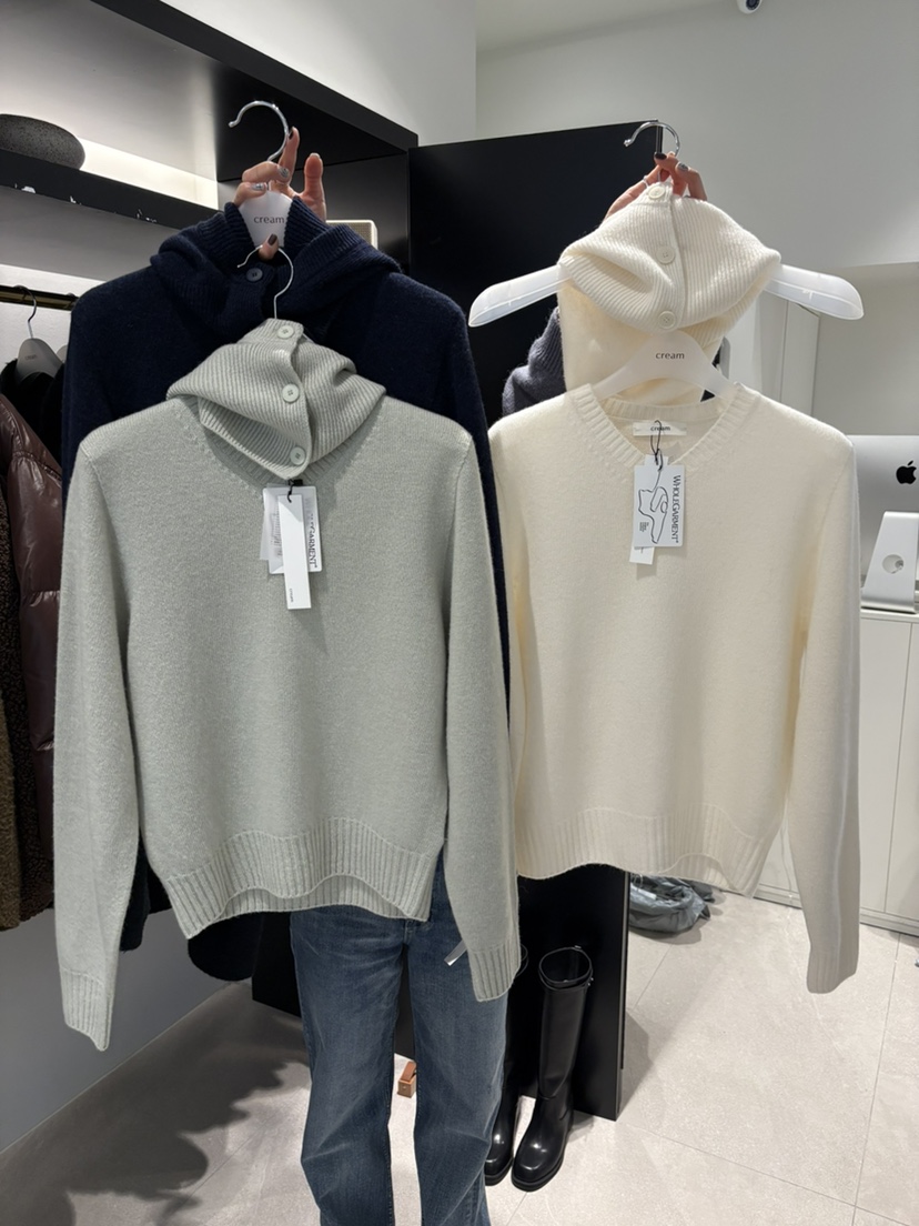 CREAM-P東大門㊣代購女裝新品職業時尚針織衫含圍巾兩件套CREAM-P針織衫