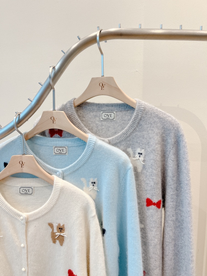 OVE韓國代購㊣女裝新款真品熱賣休閑時尚人氣職業針織衫開衫OVE針織衫