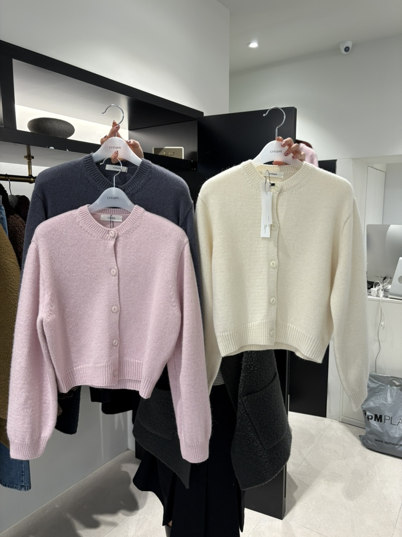 CREAM-P韓國代購㊣女裝新品人氣推薦真品針織衫羊駝開衫絨CREAM-P針織衫