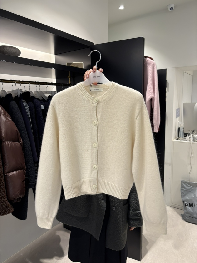 CREAM-P韓國代購㊣女裝新品人氣推薦真品針織衫羊駝開衫絨CREAM-P針織衫圖色1