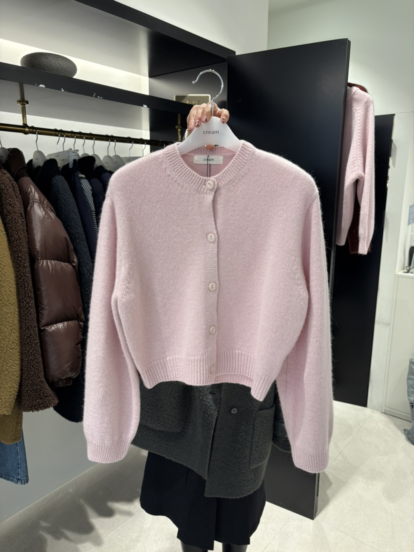 CREAM-P韓國代購㊣女裝新品人氣推薦真品針織衫羊駝開衫絨CREAM-P針織衫圖色2