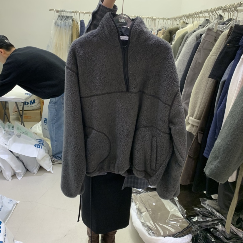 PADO東大門㊣實拍女裝新品職業時尚熱賣推薦25秋冬衛衣抓絨PADO衛衣圖色1