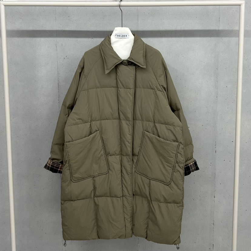 HELDER-P韓國直郵㊣女裝新品職業熱賣人氣長款羽絨服格紋鴨絨HELDER長款羽絨服圖色1