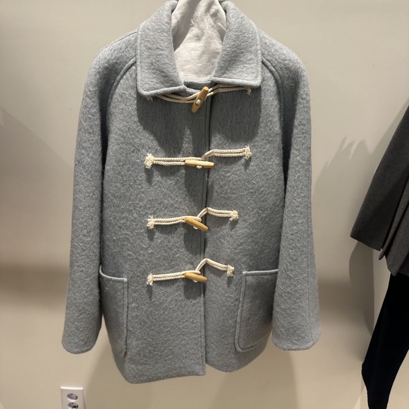 AGO韓國直郵㊣女裝新品熱賣人氣25秋冬休閑推薦中長款大衣羊駝AGO中長款大衣圖色1