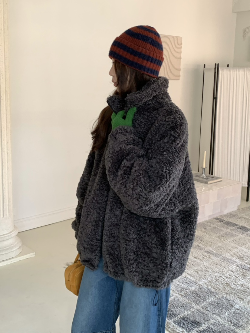 PEBBLE東大門㊣實拍女士新品職業時尚休閑25秋冬推薦夾克絨PEBBLE夾克