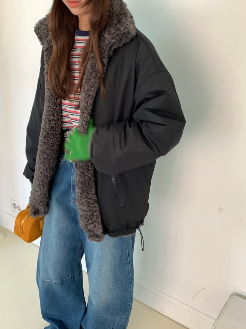 PEBBLE東大門㊣實拍女士新品職業時尚休閑25秋冬推薦夾克絨PEBBLE夾克