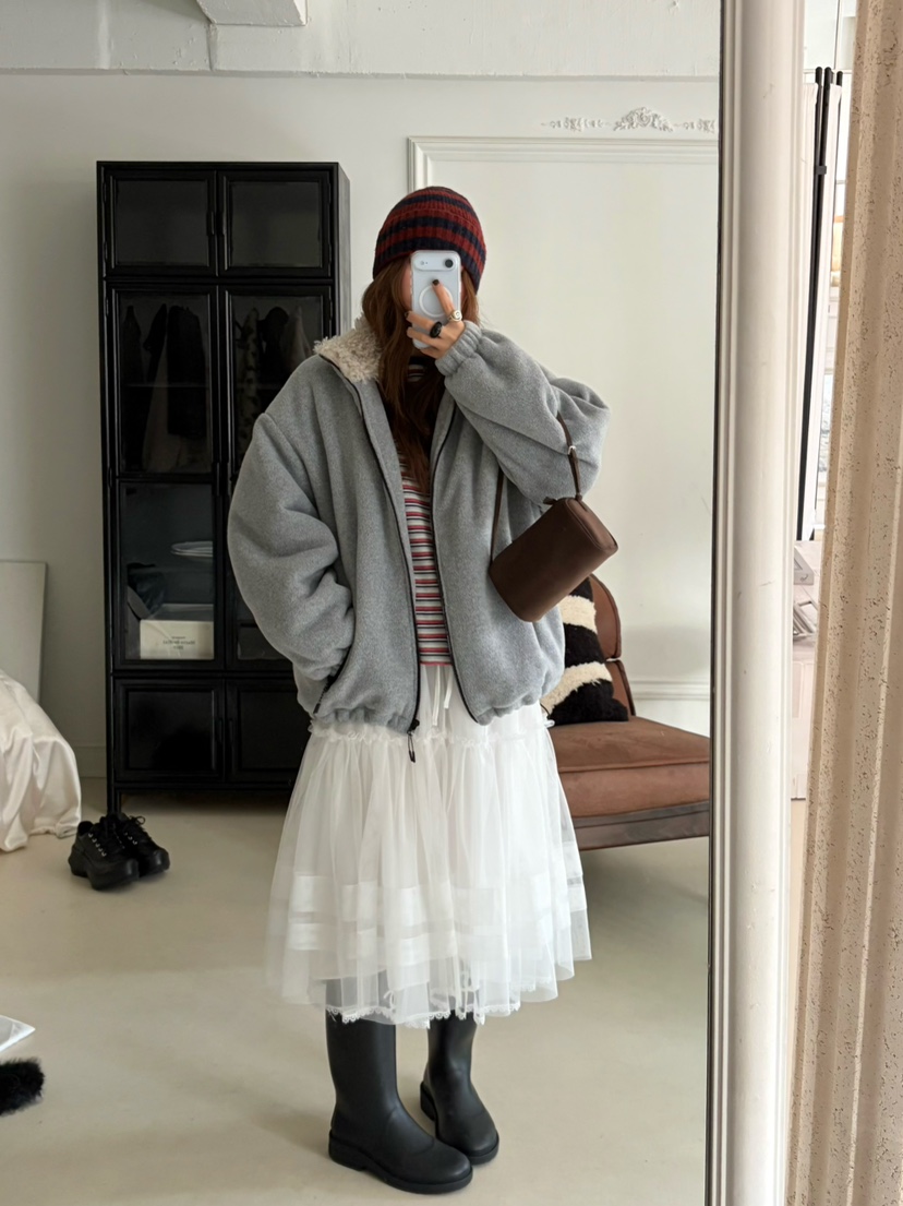 PEBBLE東大門㊣直郵女裝新款熱賣職業25秋冬真品推薦夾克羊毛PEBBLE/LAYER夾克