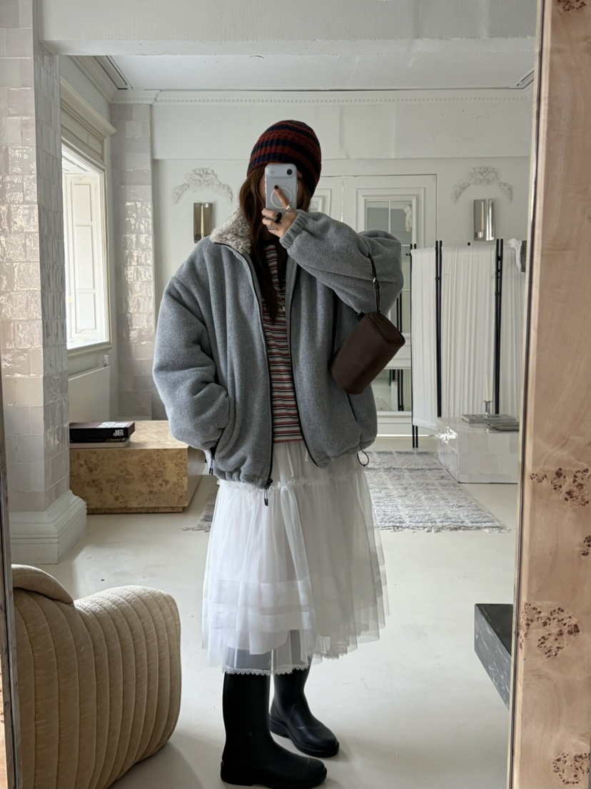 PEBBLE東大門㊣直郵女裝新款熱賣職業25秋冬真品推薦夾克羊毛PEBBLE/LAYER夾克