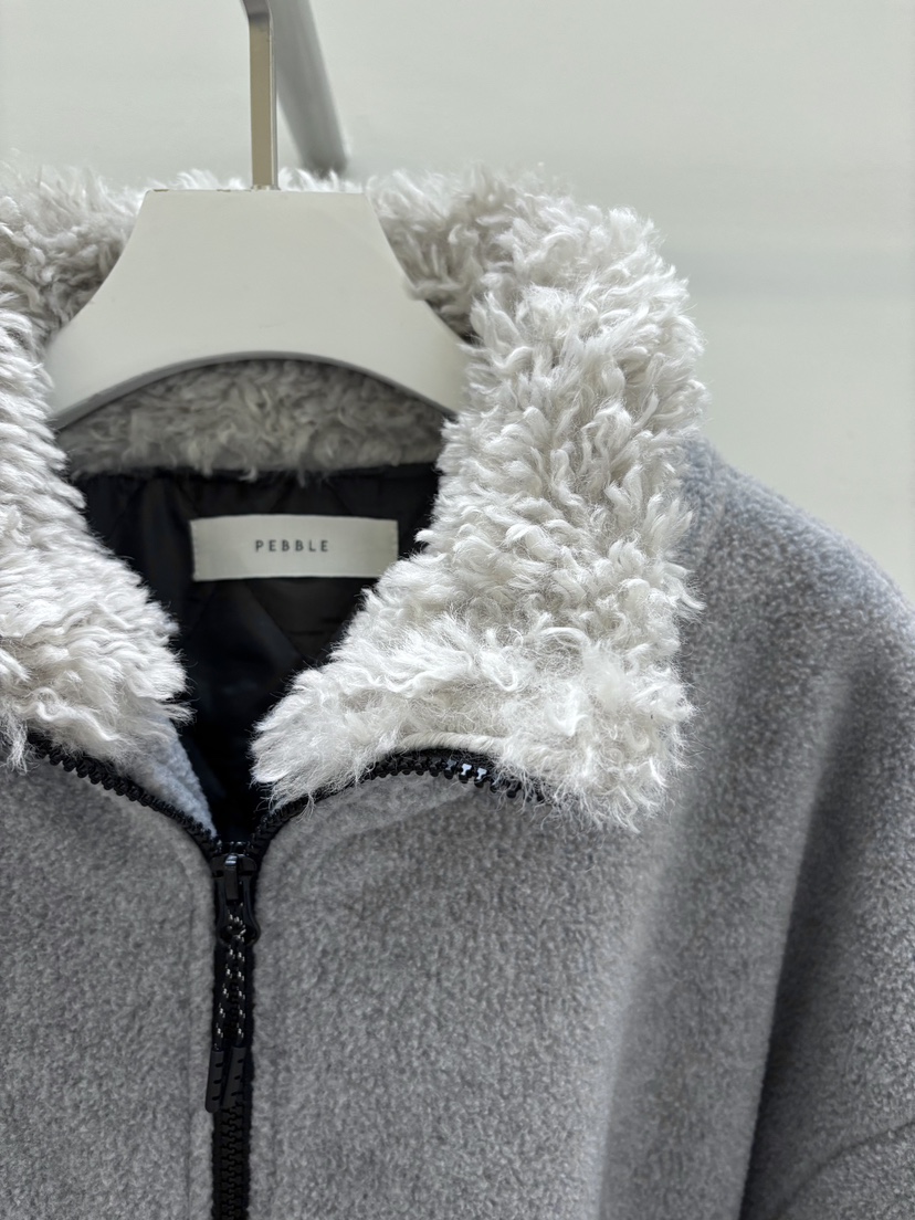 PEBBLE東大門㊣直郵女裝新款熱賣職業25秋冬真品推薦夾克羊毛PEBBLE/LAYER夾克