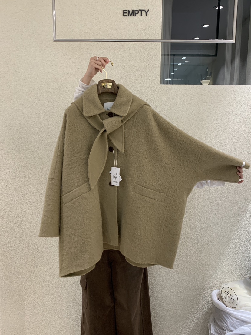 EMPTY東大門㊣直郵女士新款25秋冬休閑熱賣真品中長款大衣連帽EMPTY中長款大衣