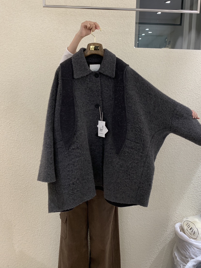 EMPTY東大門㊣直郵女士新款25秋冬休閑熱賣真品中長款大衣連帽EMPTY中長款大衣