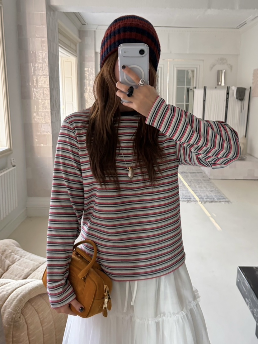 PEBBLE東大門㊣實拍女士新款真品人氣休閑熱賣推薦時尚長袖T恤PEBBLE長袖T恤