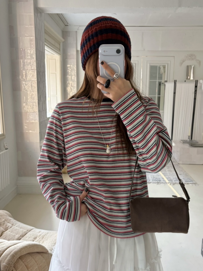 PEBBLE東大門㊣實拍女士新款真品人氣休閑熱賣推薦時尚長袖T恤PEBBLE長袖T恤