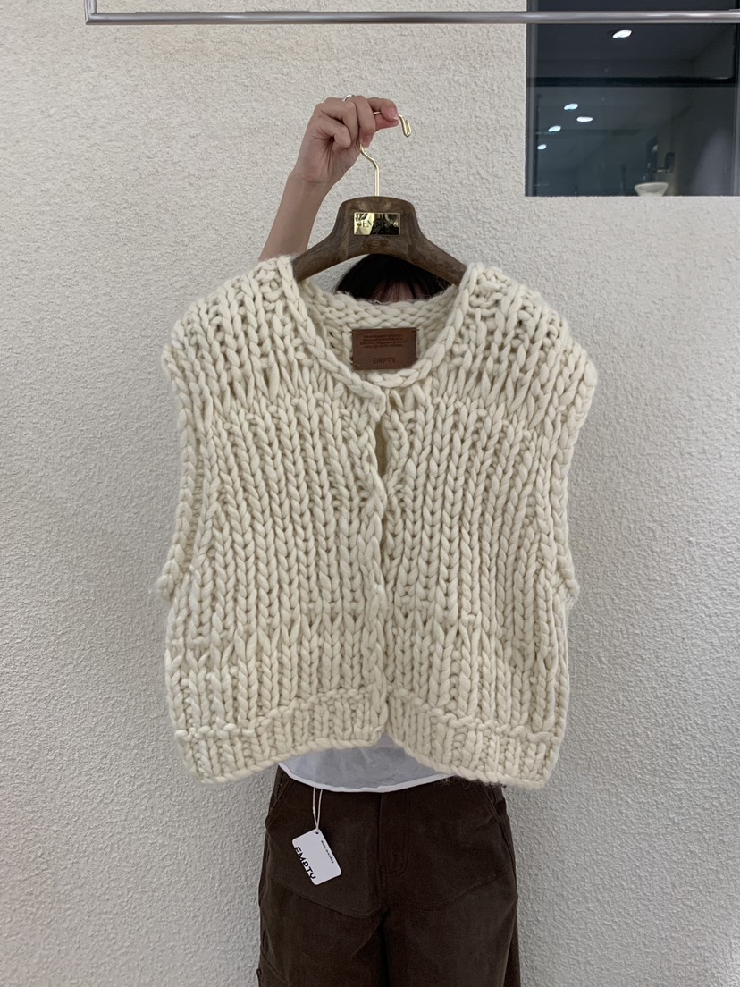 EMPTY東大門㊣實拍女裝新品時尚真品休閑人氣25秋冬馬甲手工EMPTY馬甲圖色1