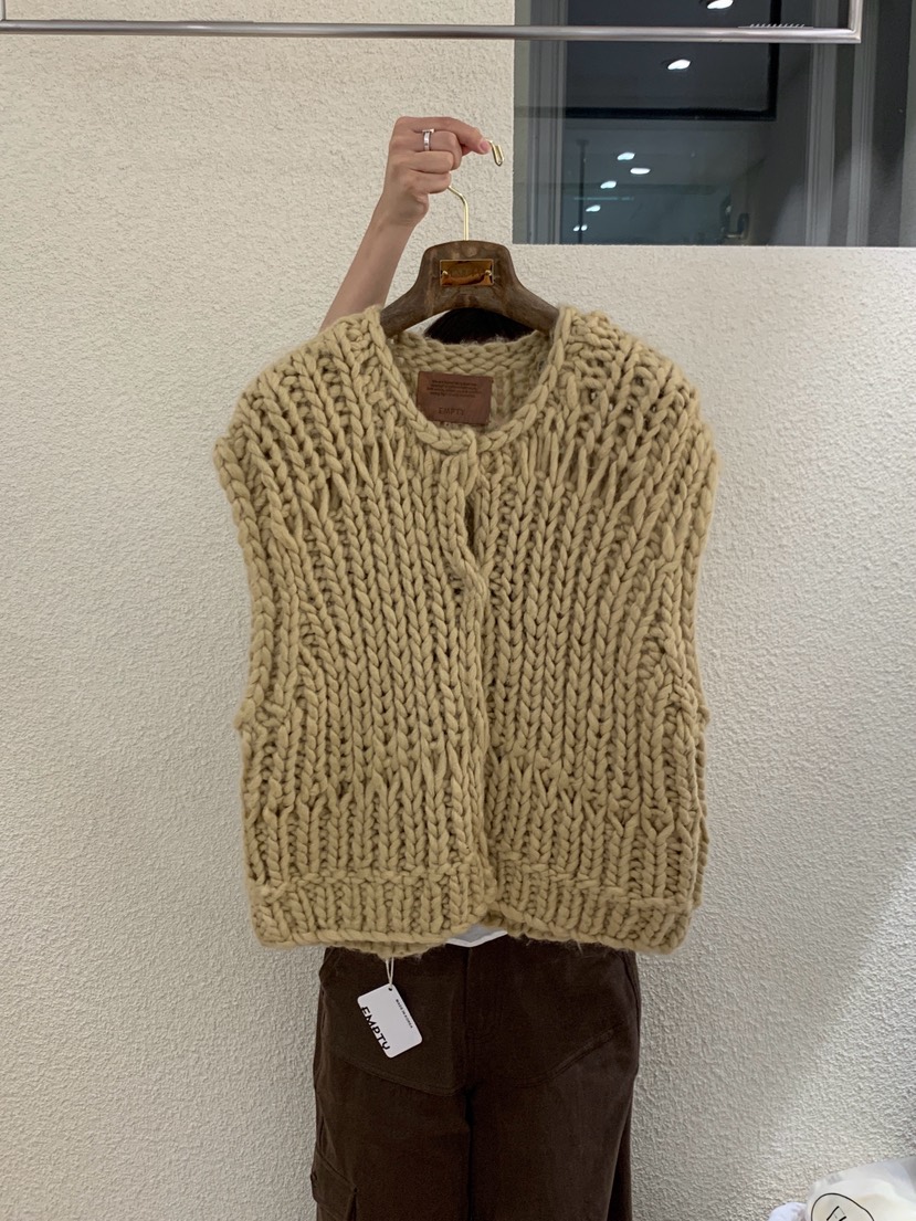 EMPTY東大門㊣實拍女裝新品時尚真品休閑人氣25秋冬馬甲手工EMPTY馬甲圖色2