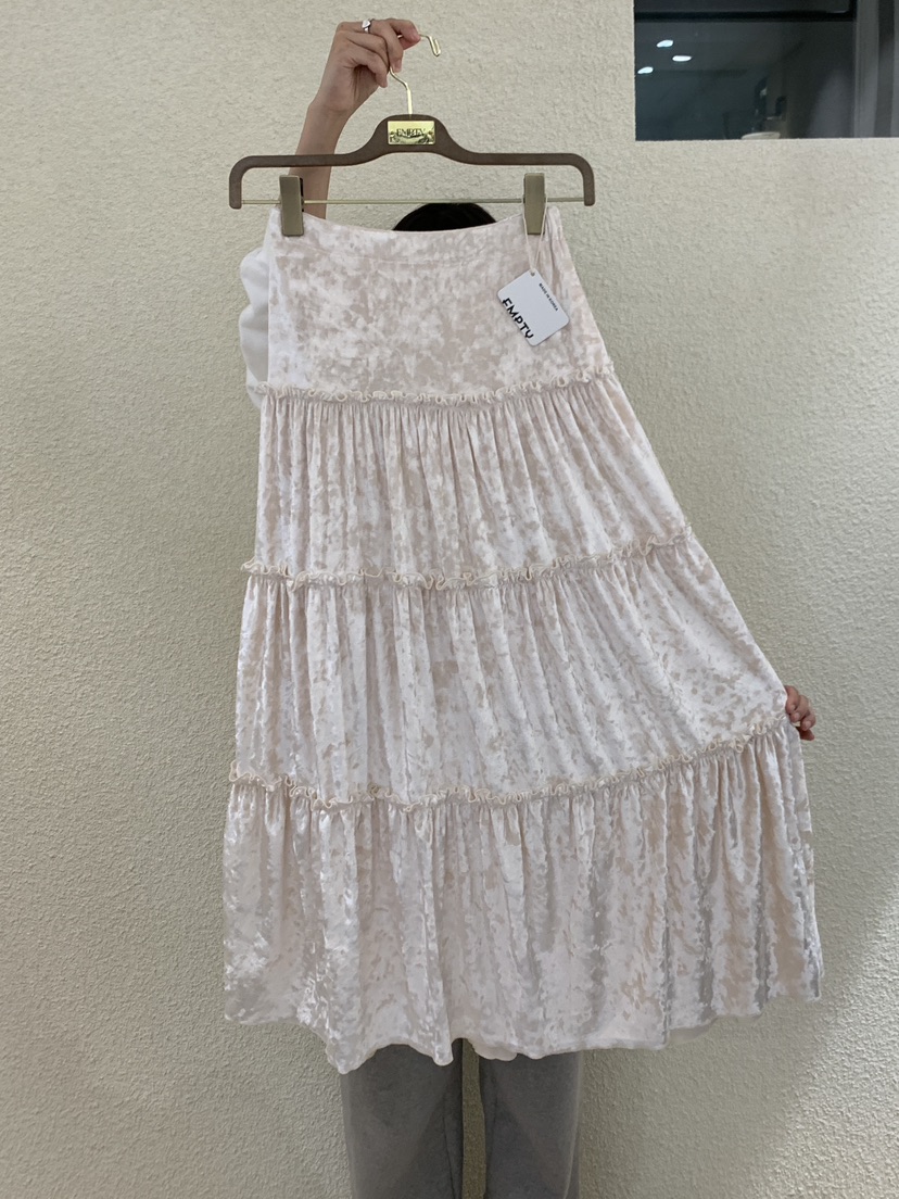 EMPTY韓國代購㊣女士新款職業熱賣休閑25秋冬真品長裙天鵝絨EMPTY長裙圖色2