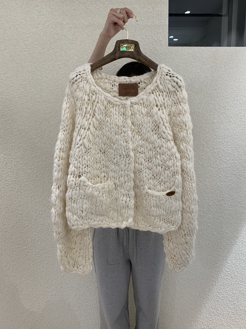 EMPTY東大門㊣代購女士新款熱賣人氣25秋冬休閑職業毛衣開衫EMPTY毛衣圖色1