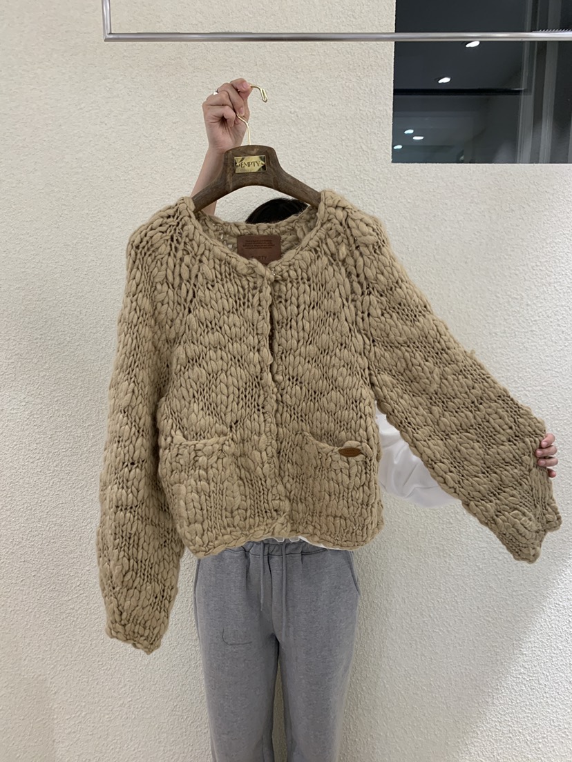 EMPTY東大門㊣代購女士新款熱賣人氣25秋冬休閑職業毛衣開衫EMPTY毛衣圖色2