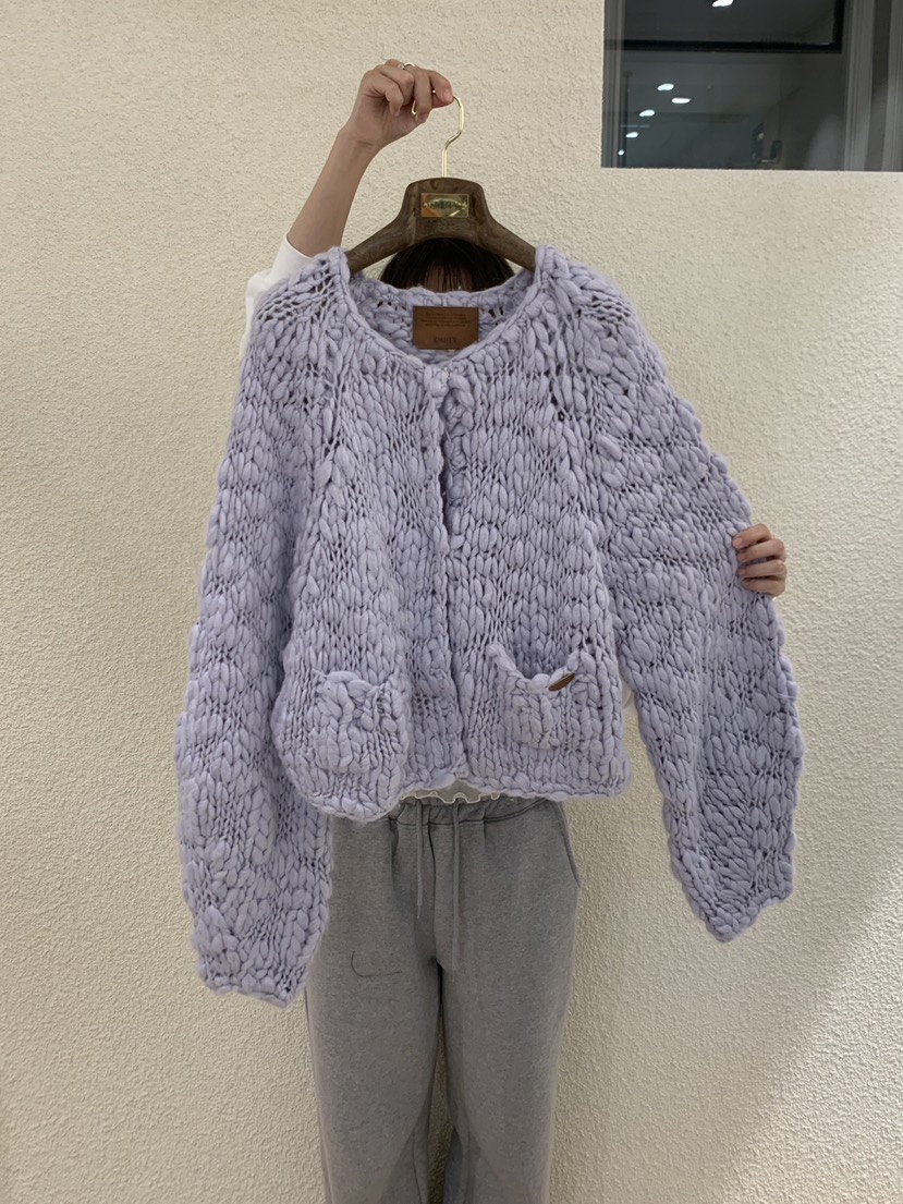 EMPTY東大門㊣代購女士新款熱賣人氣25秋冬休閑職業毛衣開衫EMPTY毛衣圖色3