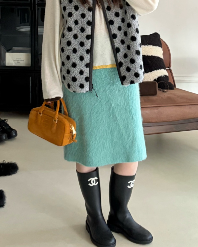 PEBBLE韓國直郵㊣女士新品時尚推薦人氣半身裙中短裙安哥拉PEBBLE/LAYER半身裙/中短裙