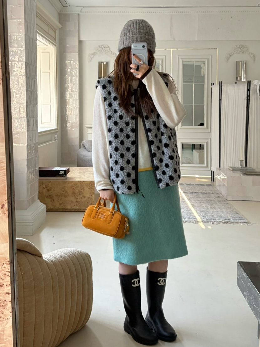 PEBBLE韓國直郵㊣女士新品時尚推薦人氣半身裙中短裙安哥拉PEBBLE/LAYER半身裙/中短裙