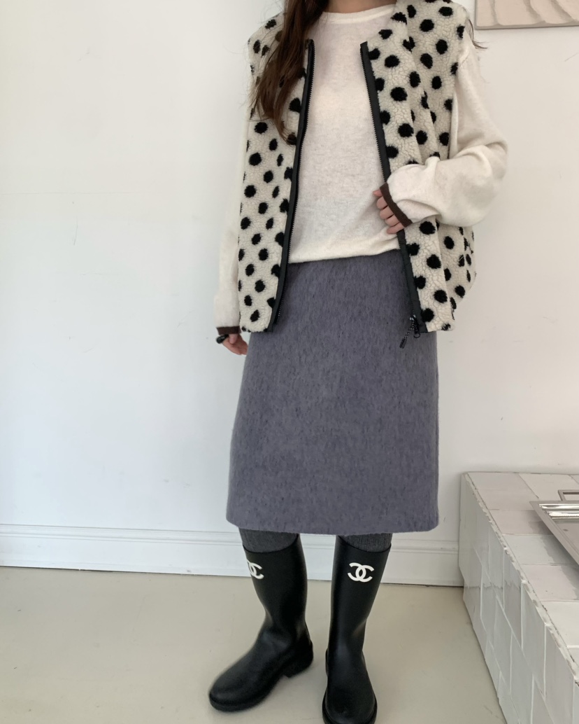 PEBBLE韓國直郵㊣女士新品時尚推薦人氣半身裙中短裙安哥拉PEBBLE/LAYER半身裙/中短裙