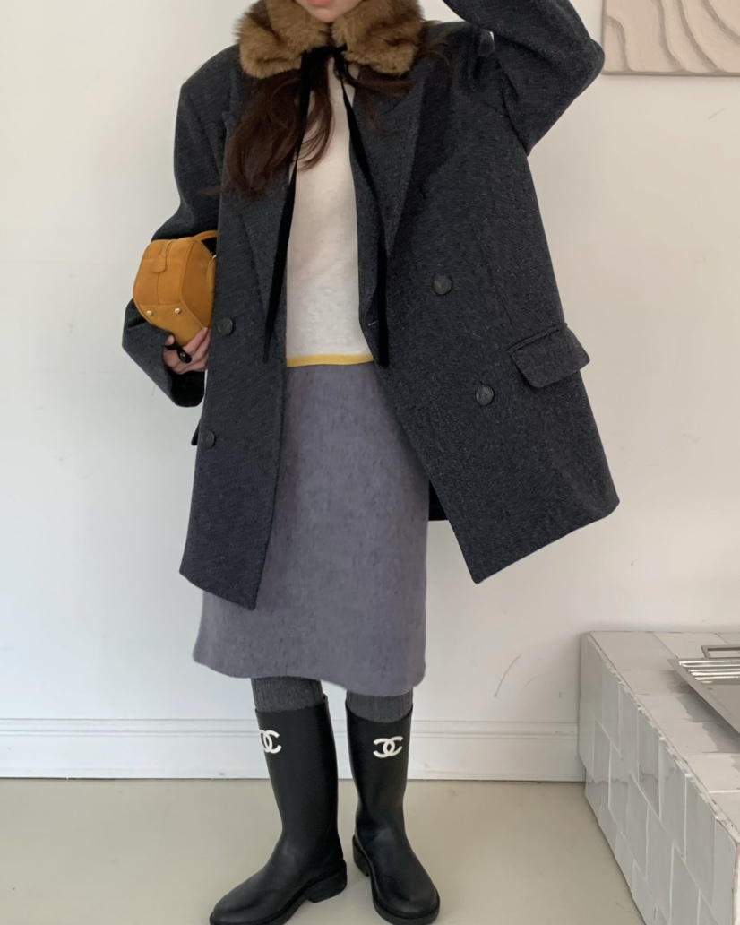 PEBBLE韓國直郵㊣女士新品時尚推薦人氣半身裙中短裙安哥拉PEBBLE/LAYER半身裙/中短裙