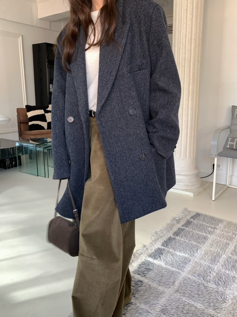 PEBBLE東大門㊣直郵女裝新款熱賣時尚職業真品休閑短款大衣PEBBLE/LAYER短款大衣