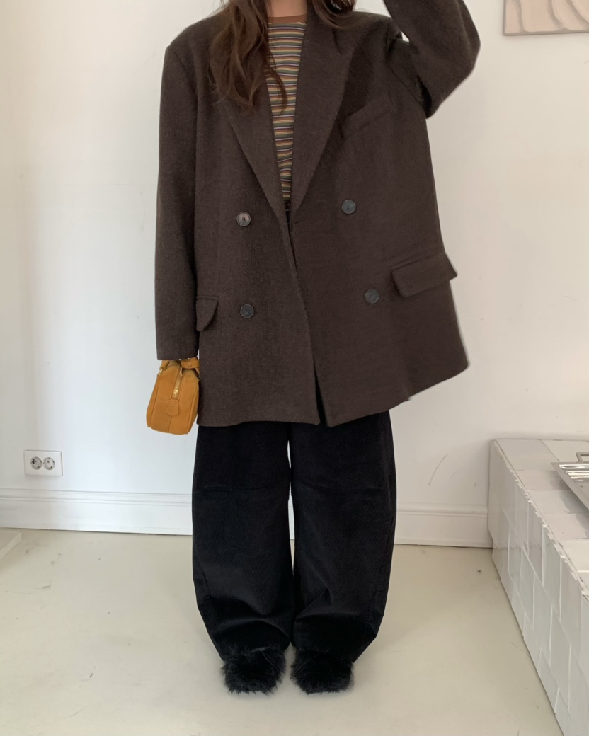 PEBBLE東大門㊣直郵女裝新款熱賣時尚職業真品休閑短款大衣PEBBLE/LAYER短款大衣